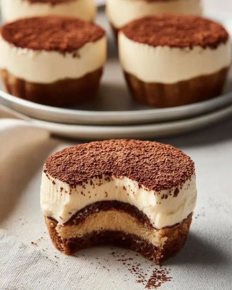 Delicious Tiramisu Cookie Cups filled with coffee and mascarpone cream