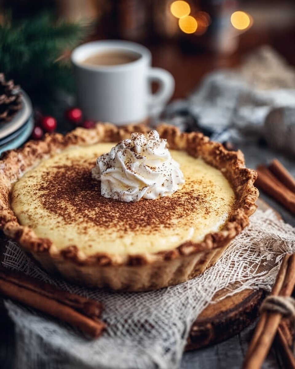Christmas Eve Cinnamon-Vanilla Custard Pie – Creamy Holiday Dessert Magic