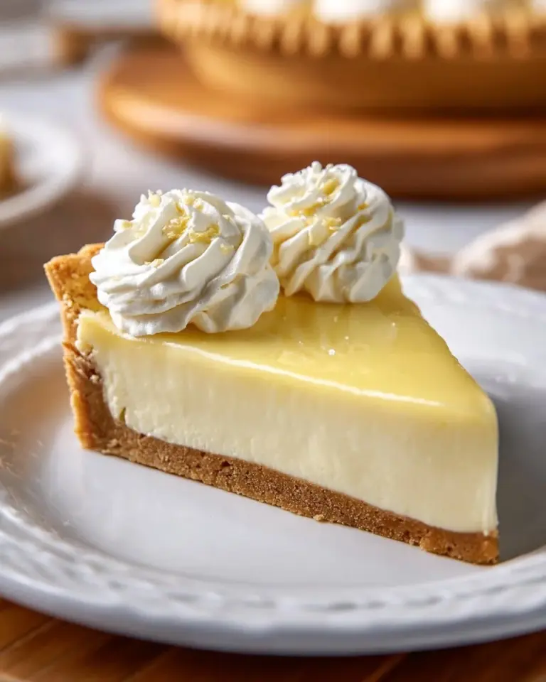 Delicious slice of Vanilla Cream Pie topped with whipped cream and chocolate shavings