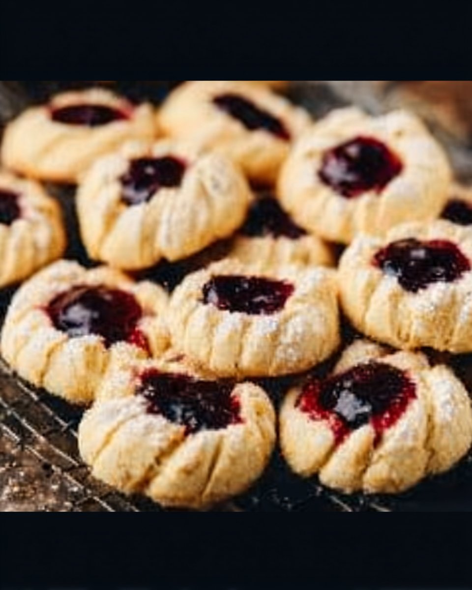 Buttery Almond Thumbprint Cookies