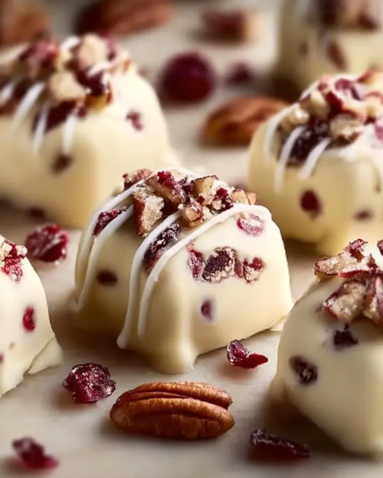 White Chocolate Cranberry Pecan Clusters - a delicious sweet treat