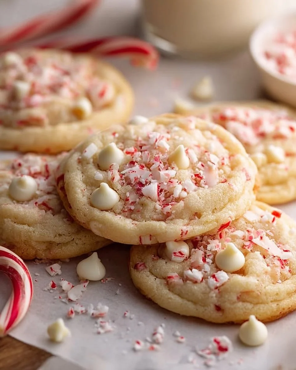Deliciously decorated white peppermint cookies with festive toppings