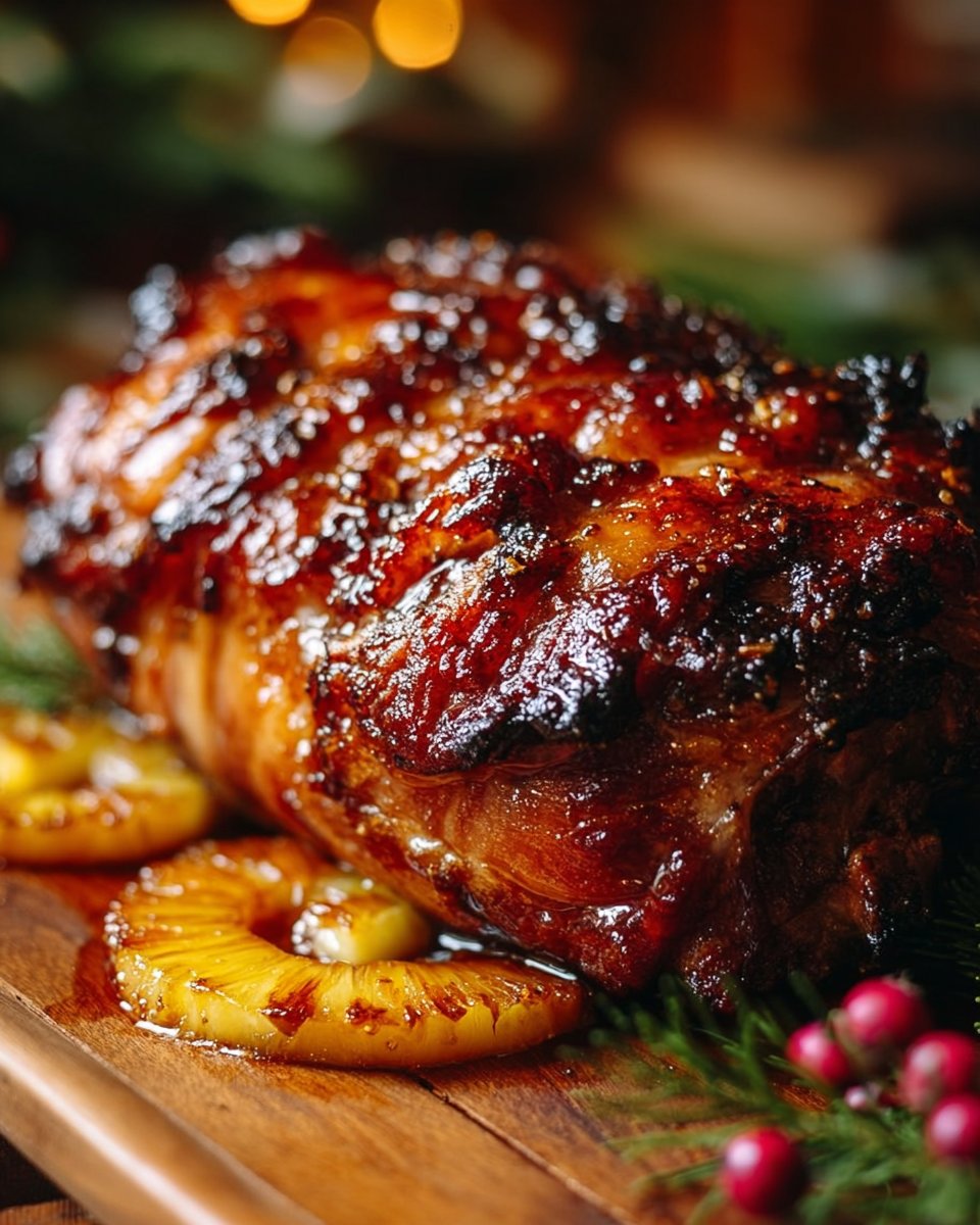 Glazed Ham Leg with Pineapple and Honey
