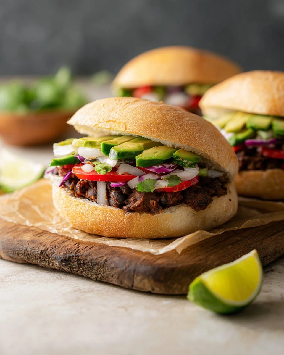 Avocado and Black Bean Tortas