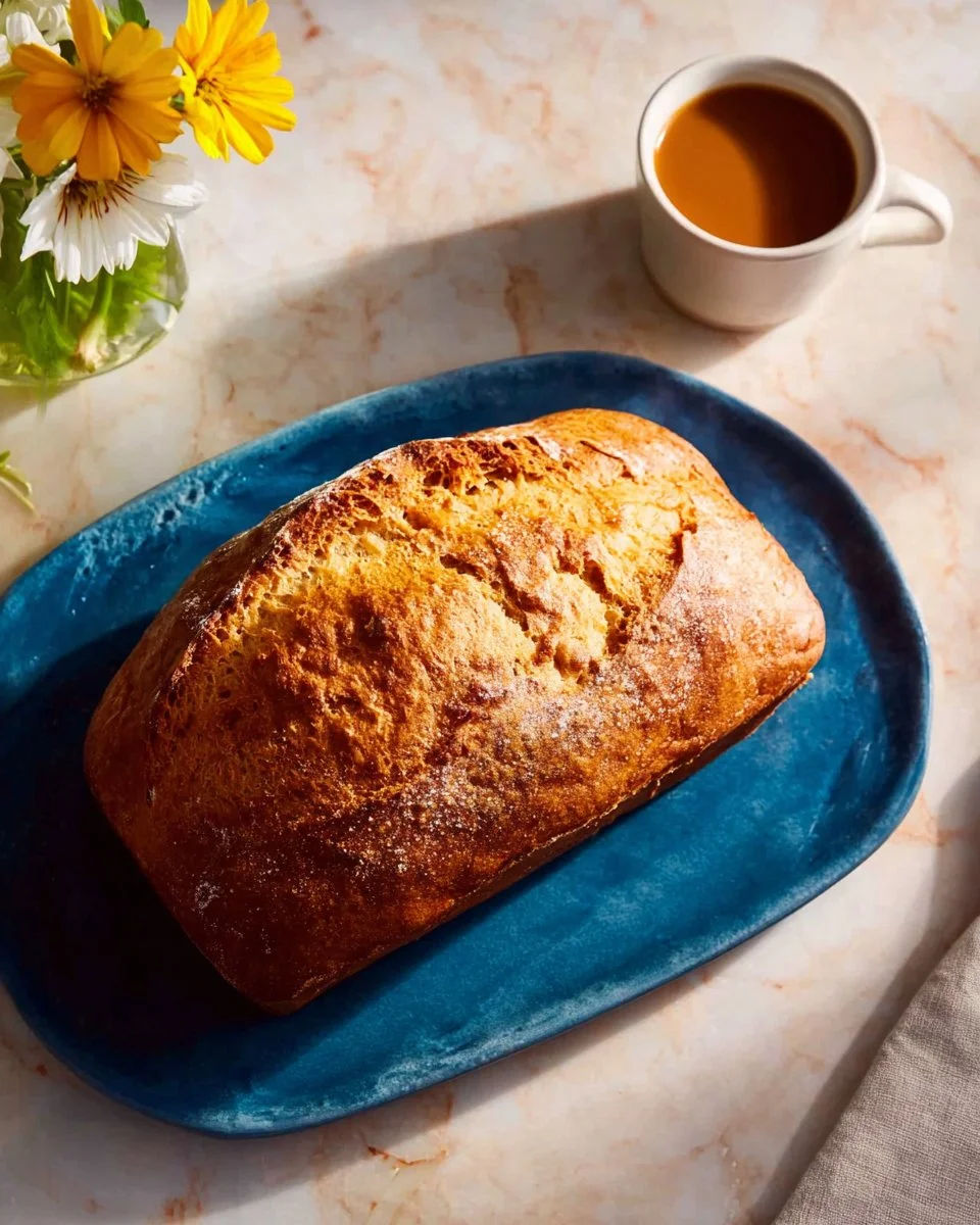 Slice of banana bread with applesauce on a wooden cutting board