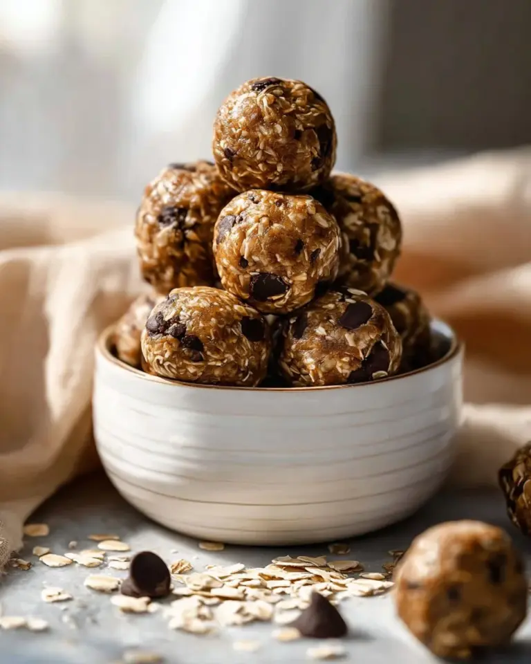 Delicious homemade energy balls with flax seed for healthy snacking.