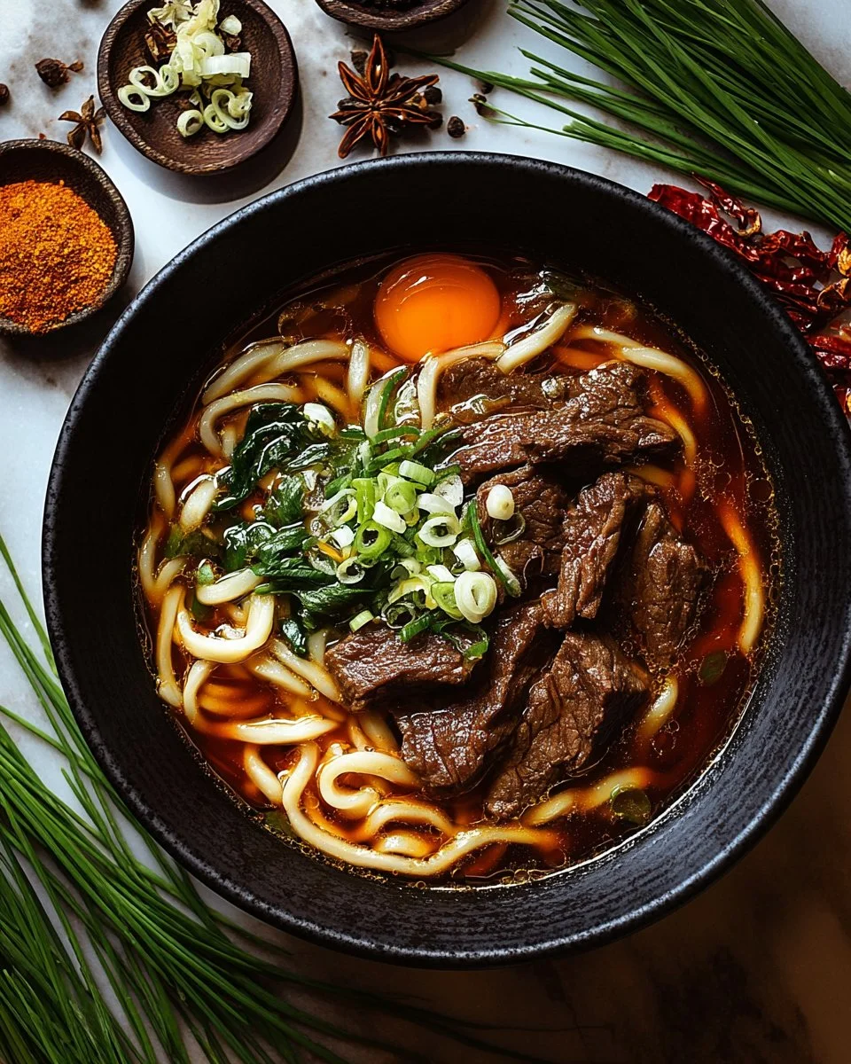Black Pepper Beef Udon Noodles