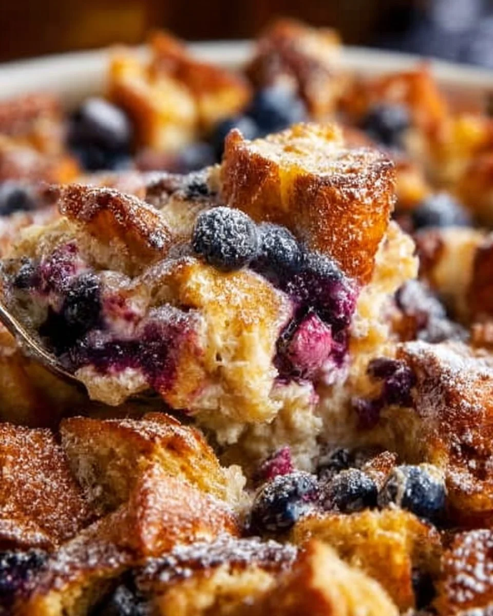 Blueberry Cream Cheese French Toast Casserole