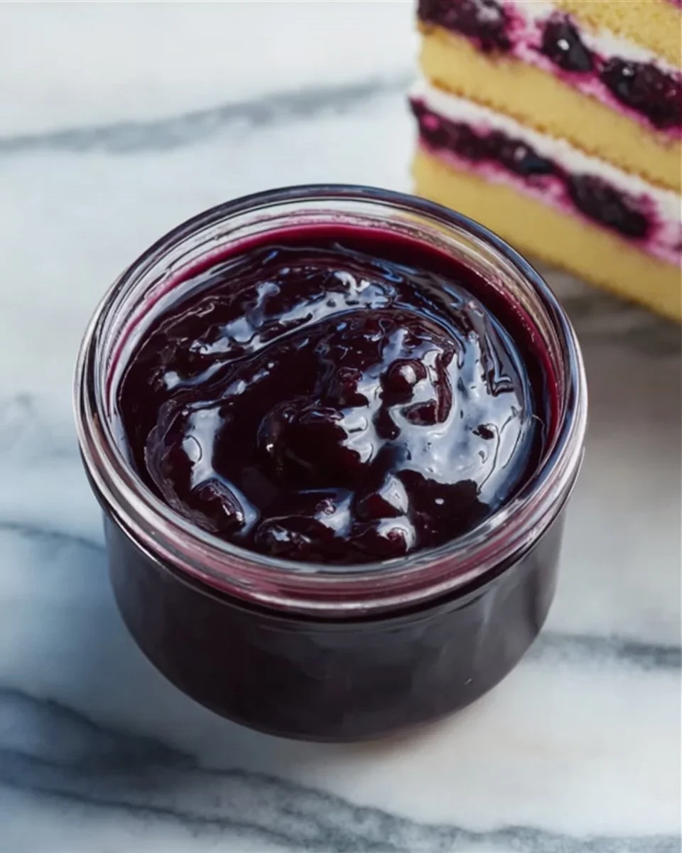 A jar of homemade blueberry curd, vibrant in color and deliciously smooth.