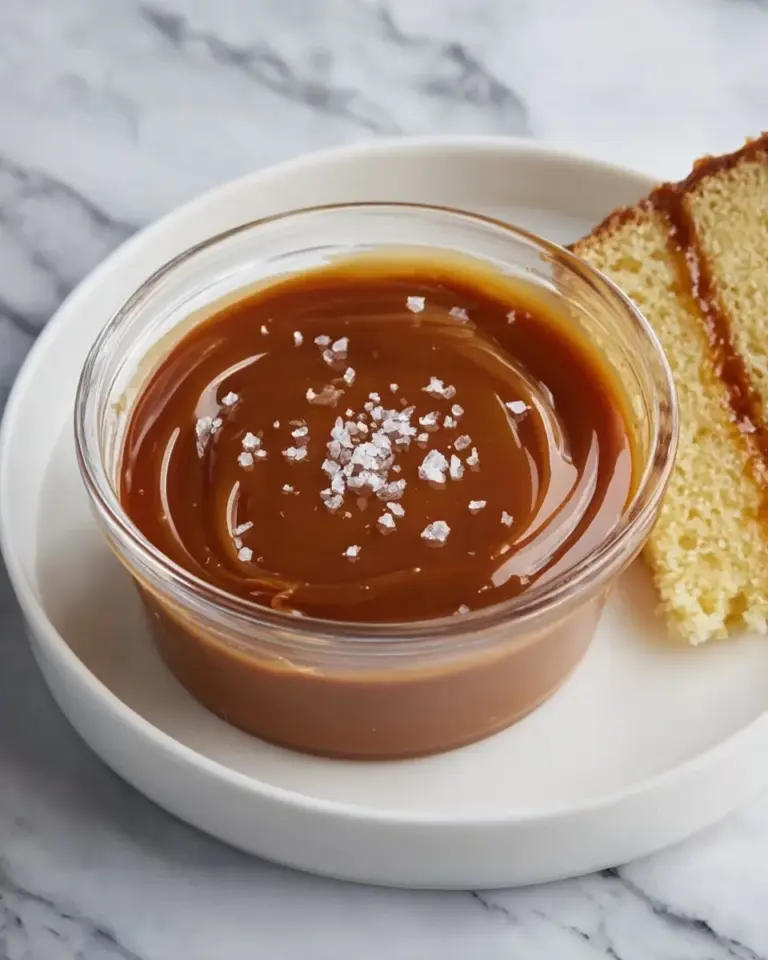 Homemade caramel sauce drizzled over desserts