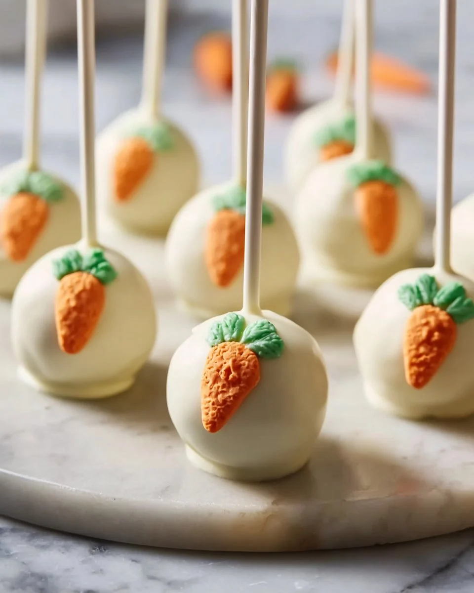 Delicious homemade carrot cake pops on a platter.