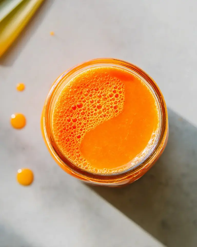 Freshly made Carrot Pineapple Ginger Juice in a glass with vibrant colors
