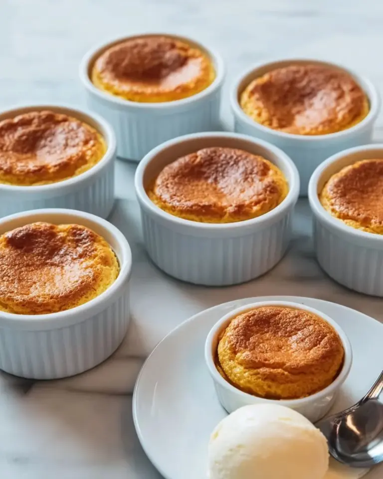 Delicious Carrot Soufflé served in a stylish dish.