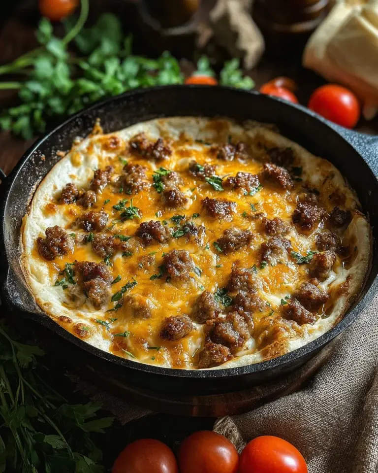 Cheesy sausage breakfast burrito with fresh ingredients and melted cheese