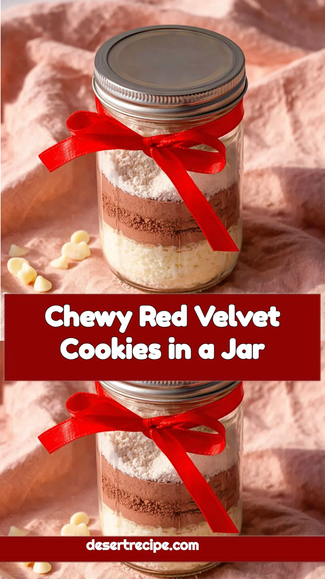 Chewy Red Velvet Cookies in a Jar
