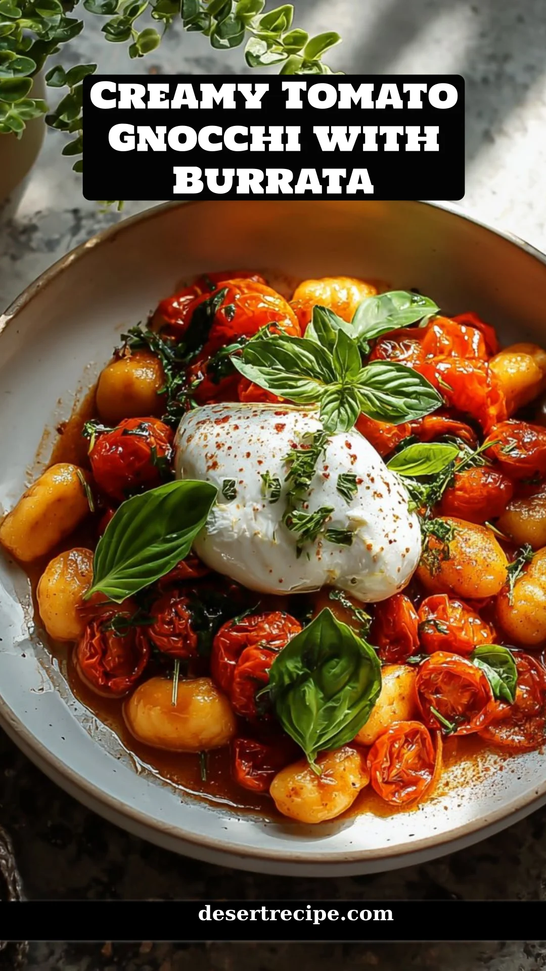 Creamy Tomato Gnocchi with Burrata