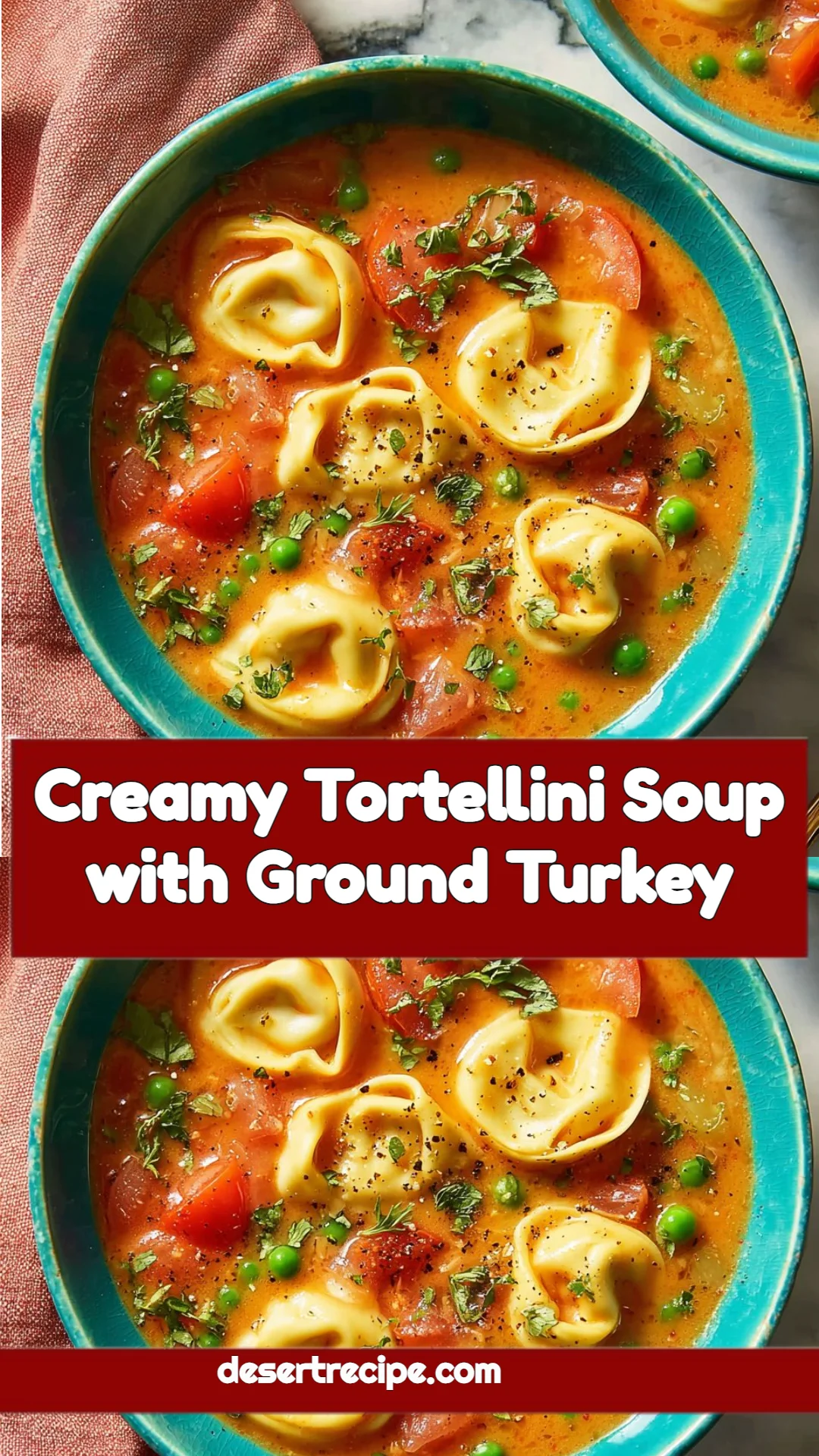 Creamy Tortellini Soup with Ground Turkey