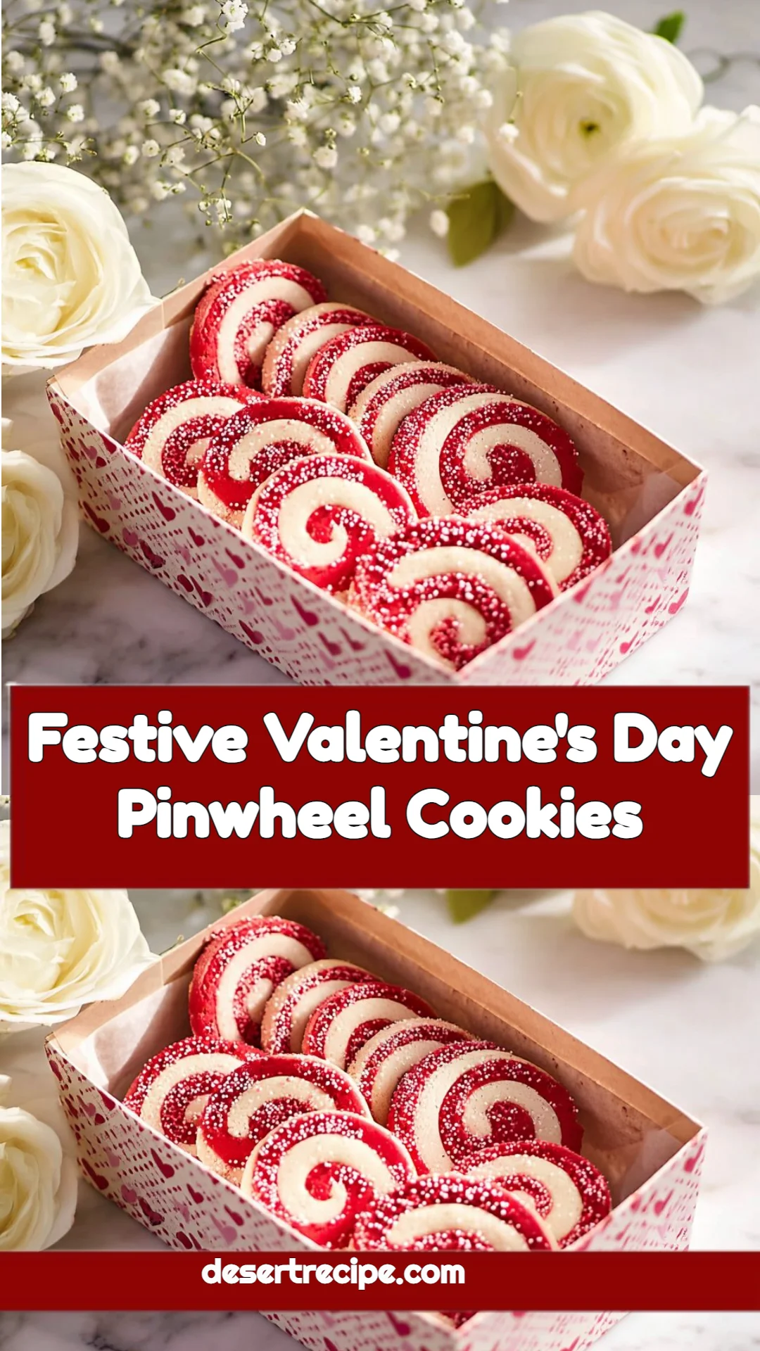 Festive Valentine's Day Pinwheel Cookies