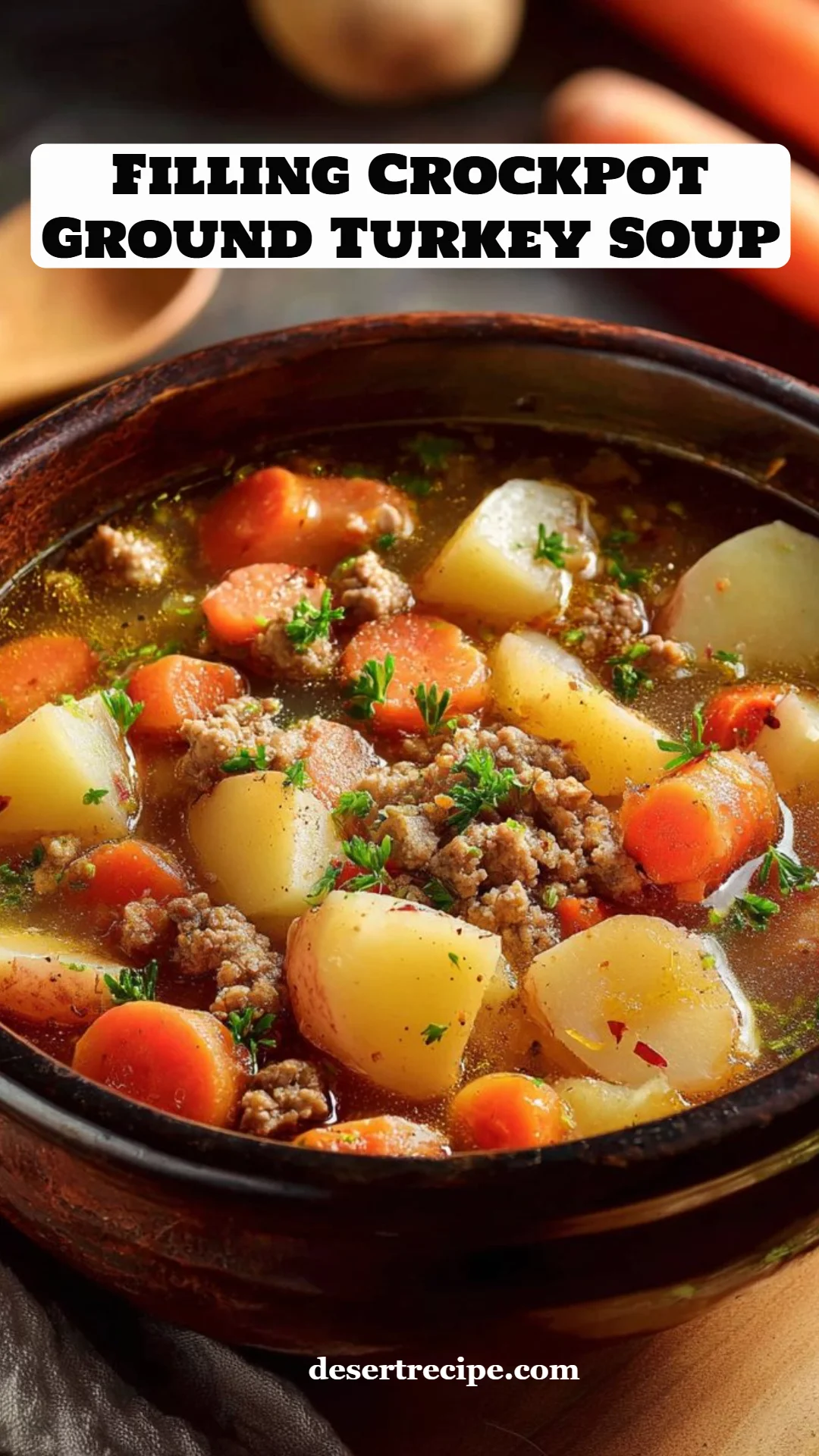 Filling Crockpot Ground Turkey Soup