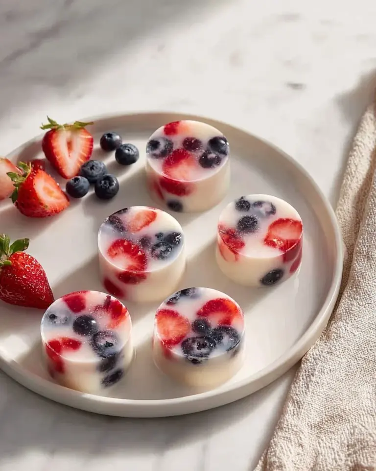 Frozen Yogurt Berry Bites topped with fresh berries in a bowl