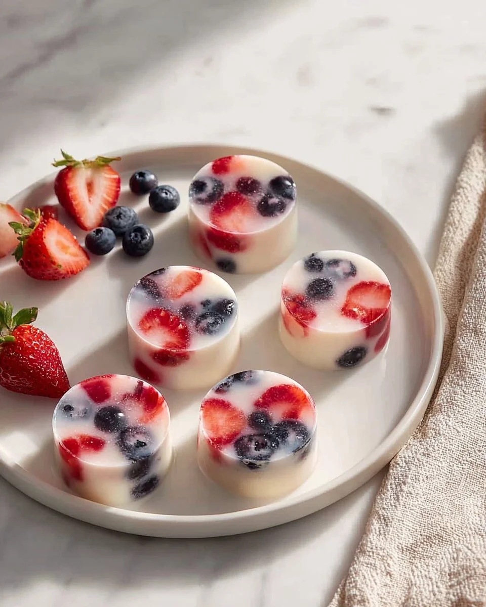 Frozen Yogurt Berry Bites topped with fresh berries in a bowl