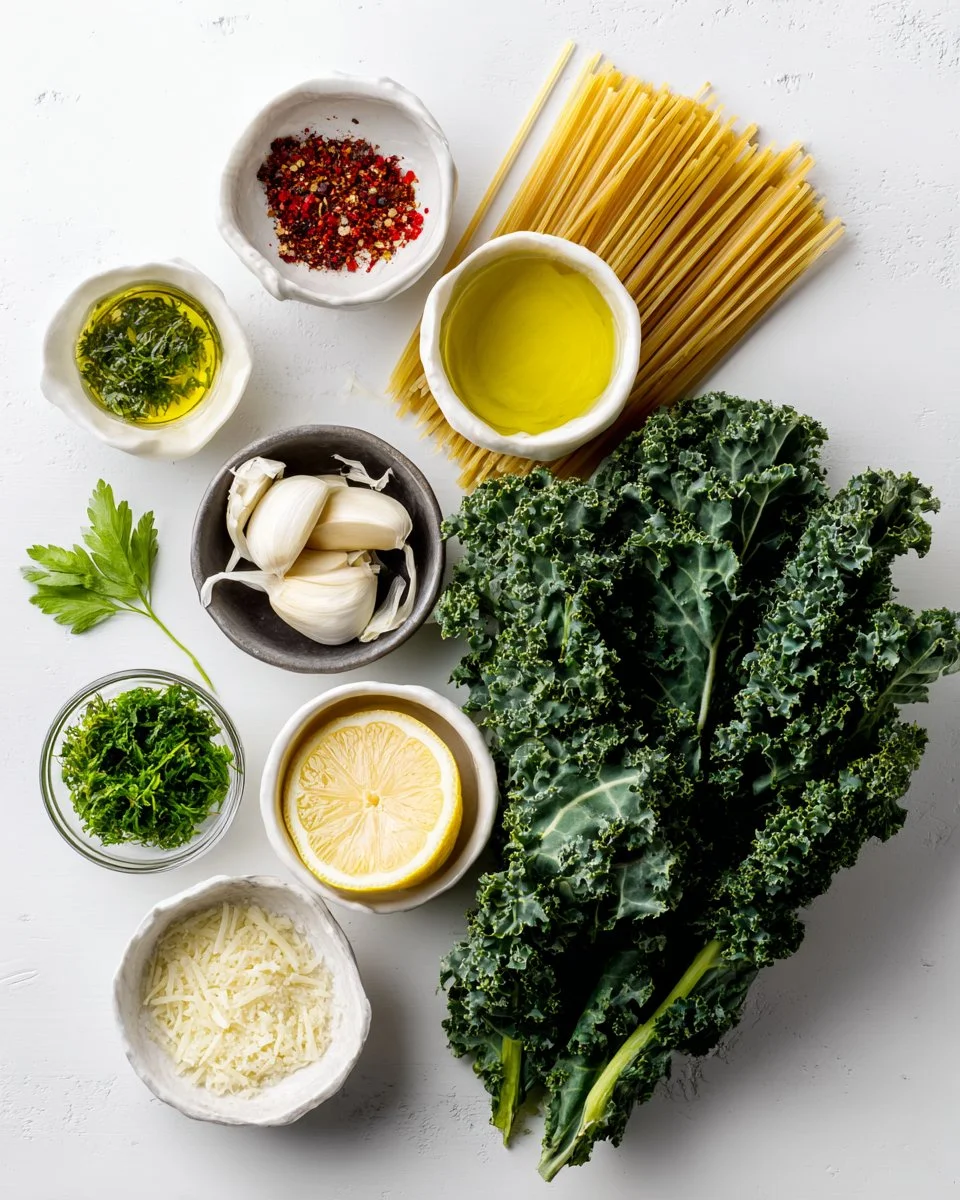 Garlic and Oil Pasta with Kale
