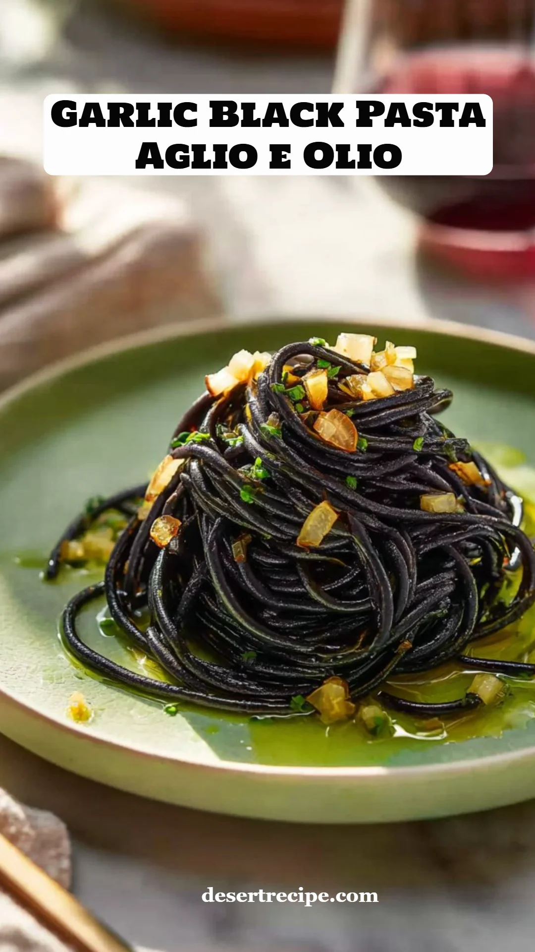 Garlic Black Pasta Aglio e Olio