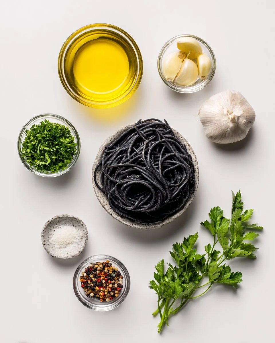 Garlic Black Pasta Aglio e Olio