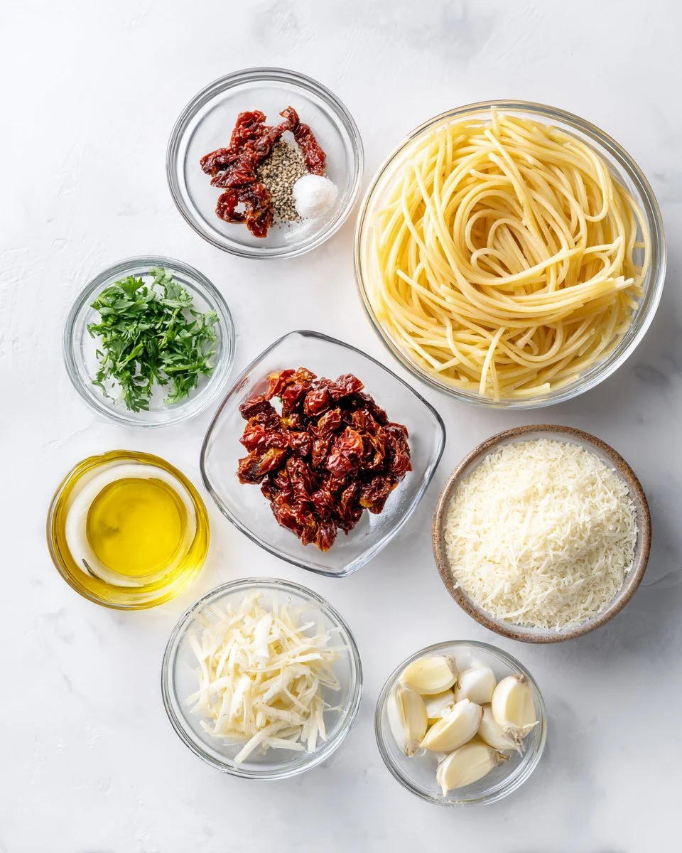 Garlic Spaghetti with Sun-dried Tomatoes