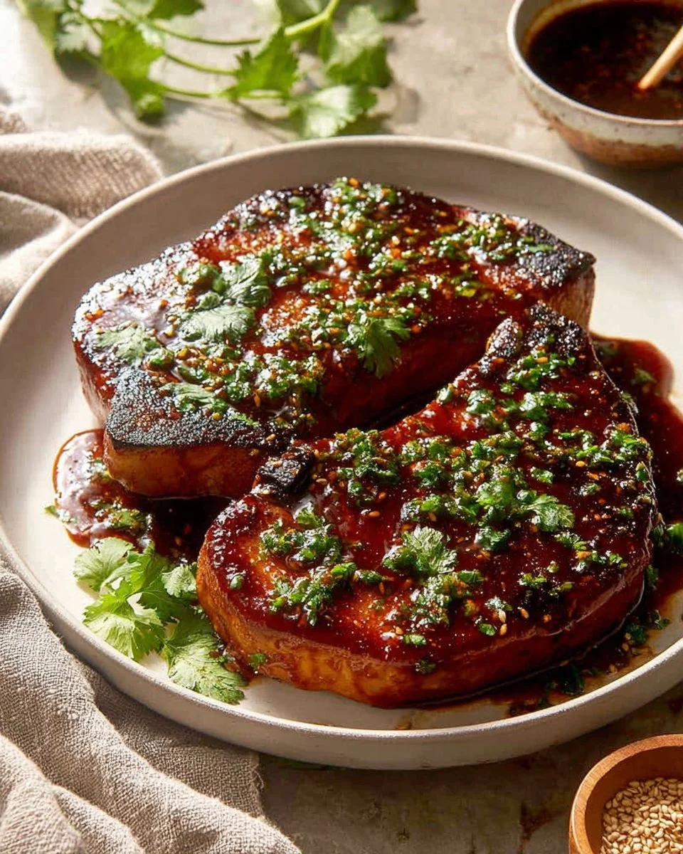 Glazed Korean Style Pork Chops