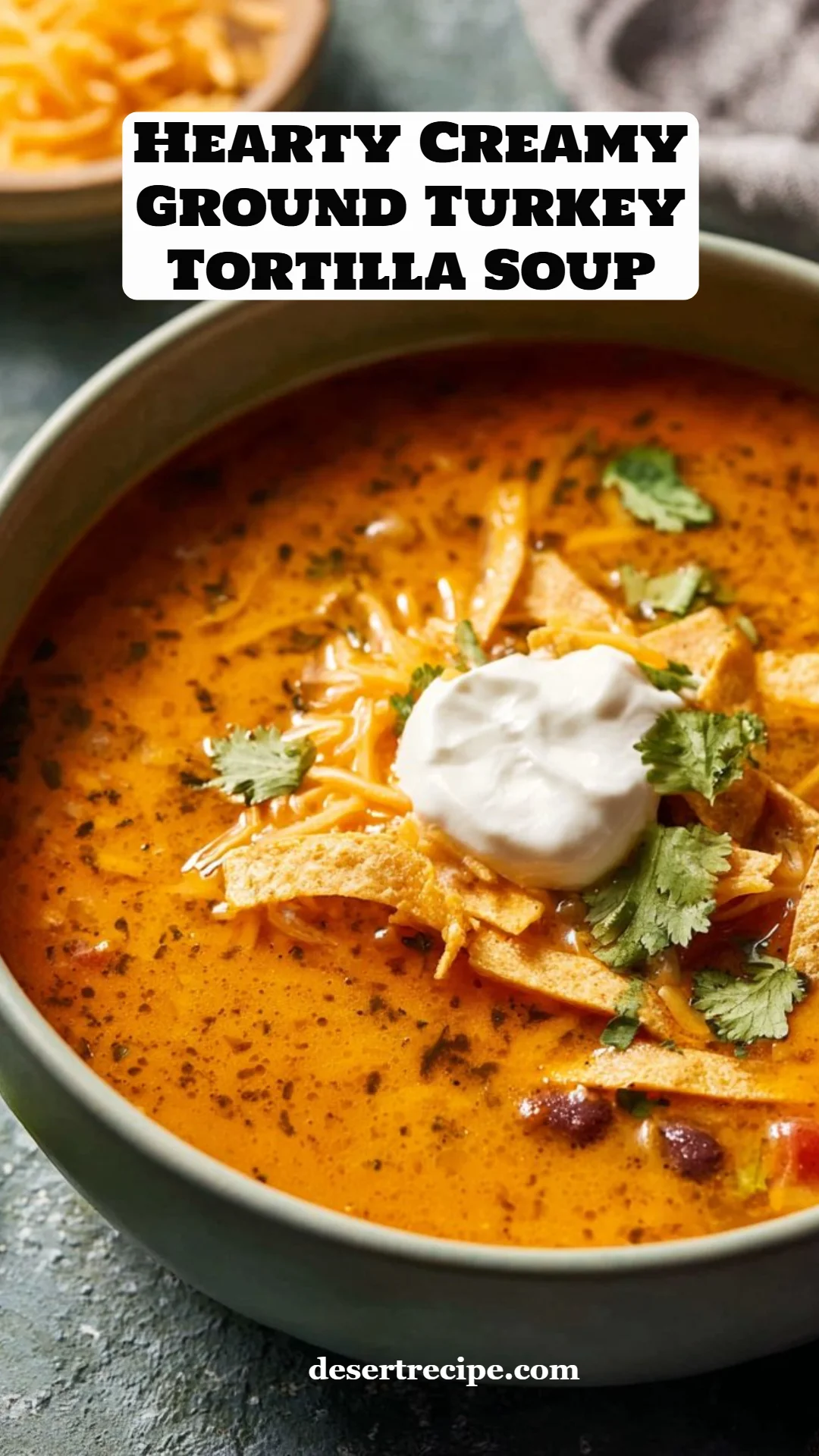Hearty Creamy Ground Turkey Tortilla Soup