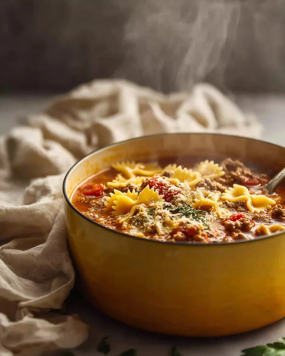 Hearty Turkey Lasagna Soup