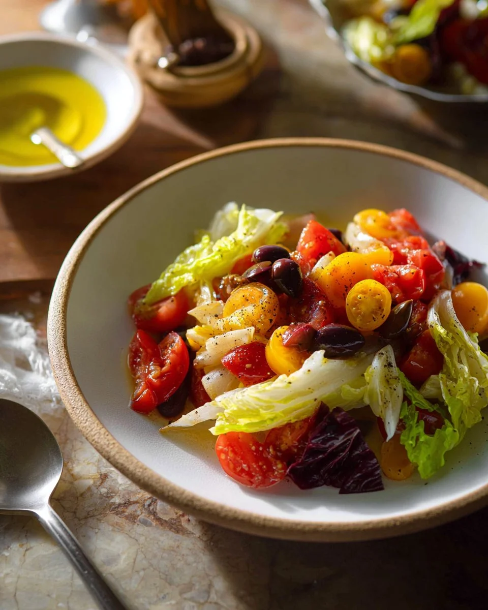 Heirloom Tomato and Endive Salad with Olive Bagna Cauda