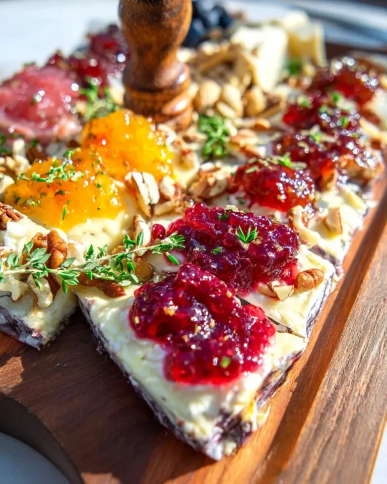 Beautifully arranged Holiday Butter Board with seasonal toppings and decor