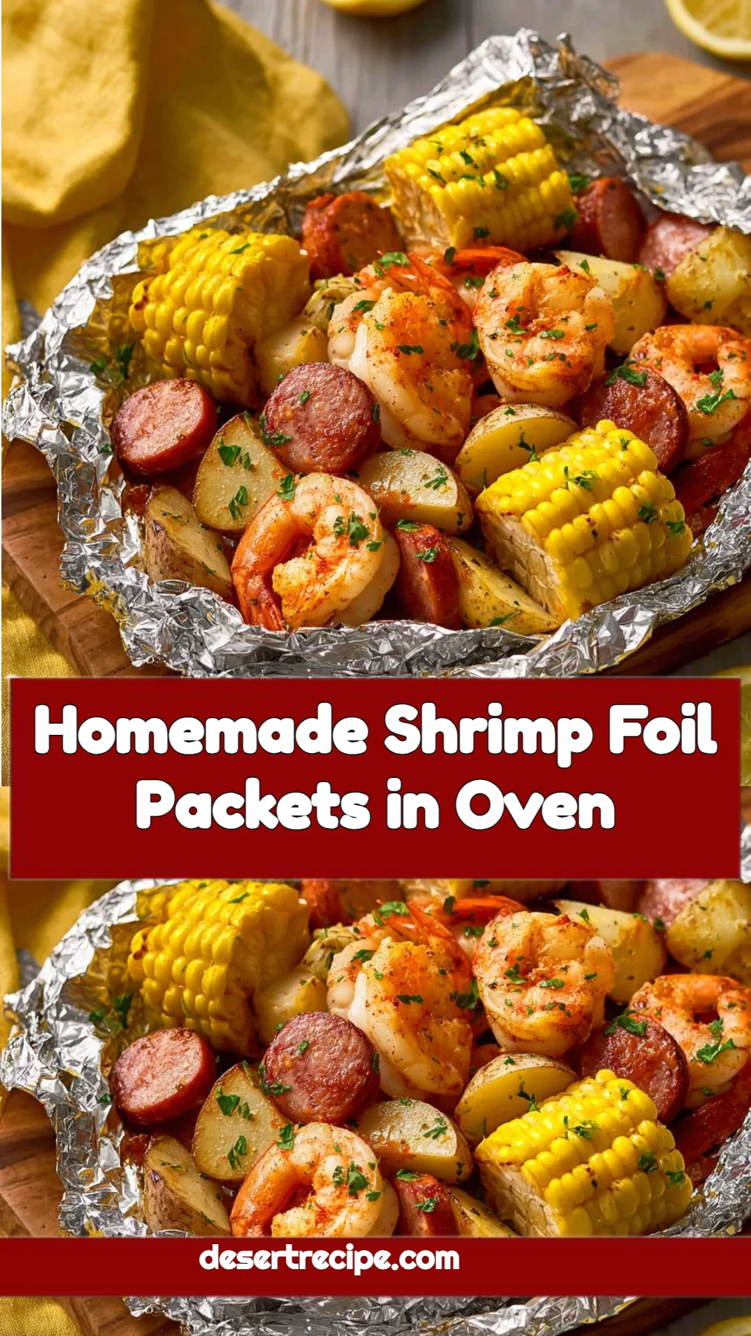 Homemade Shrimp Foil Packets in Oven