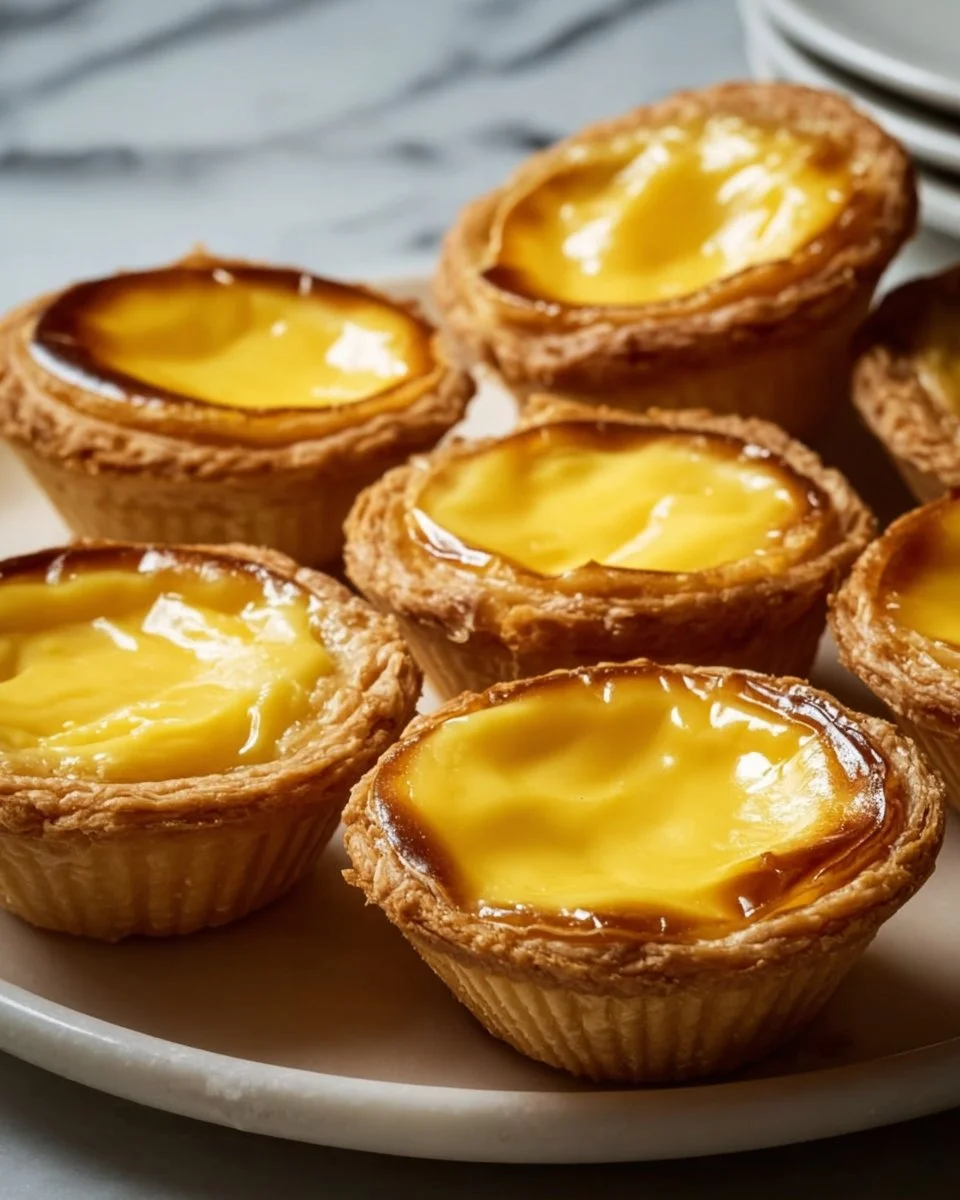 Delicious Hong Kong egg tarts with flaky crust and creamy custard filling