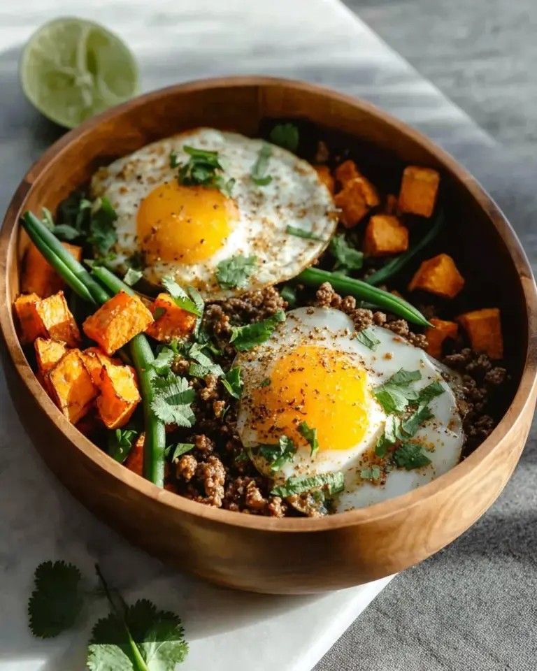 Juicy ground turkey served with green beans and sweet potato on a plate