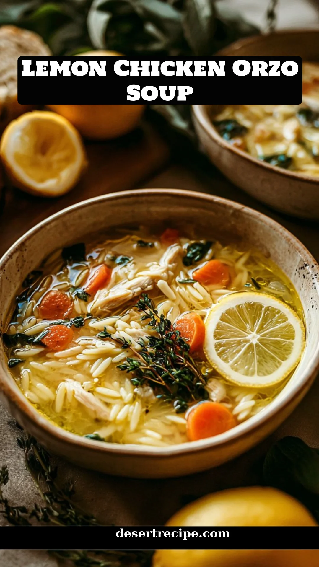 Lemon Chicken Orzo Soup