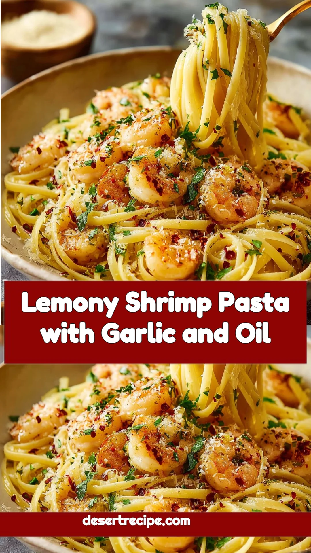 Lemony Shrimp Pasta with Garlic and Oil