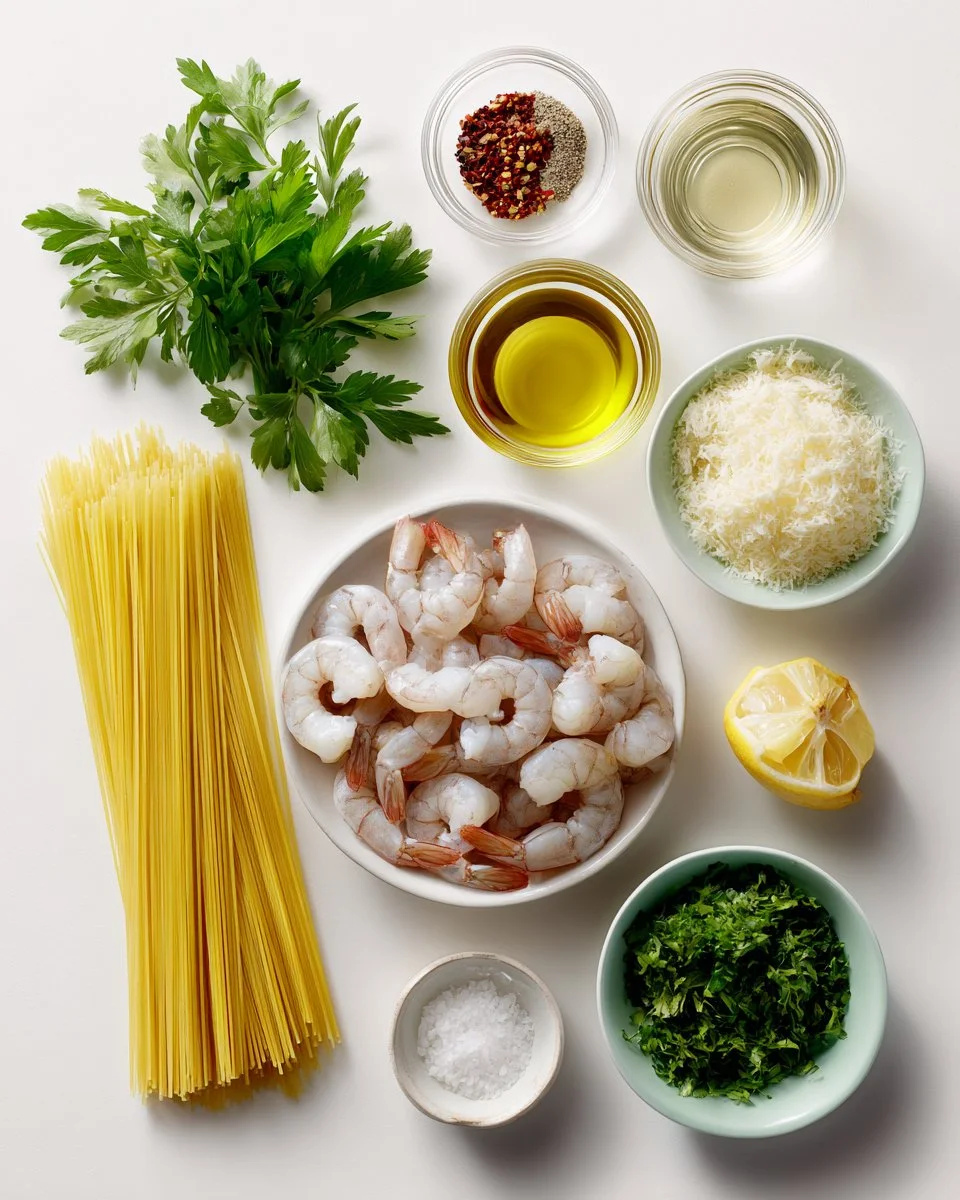 Lemony Shrimp Pasta with Garlic and Oil