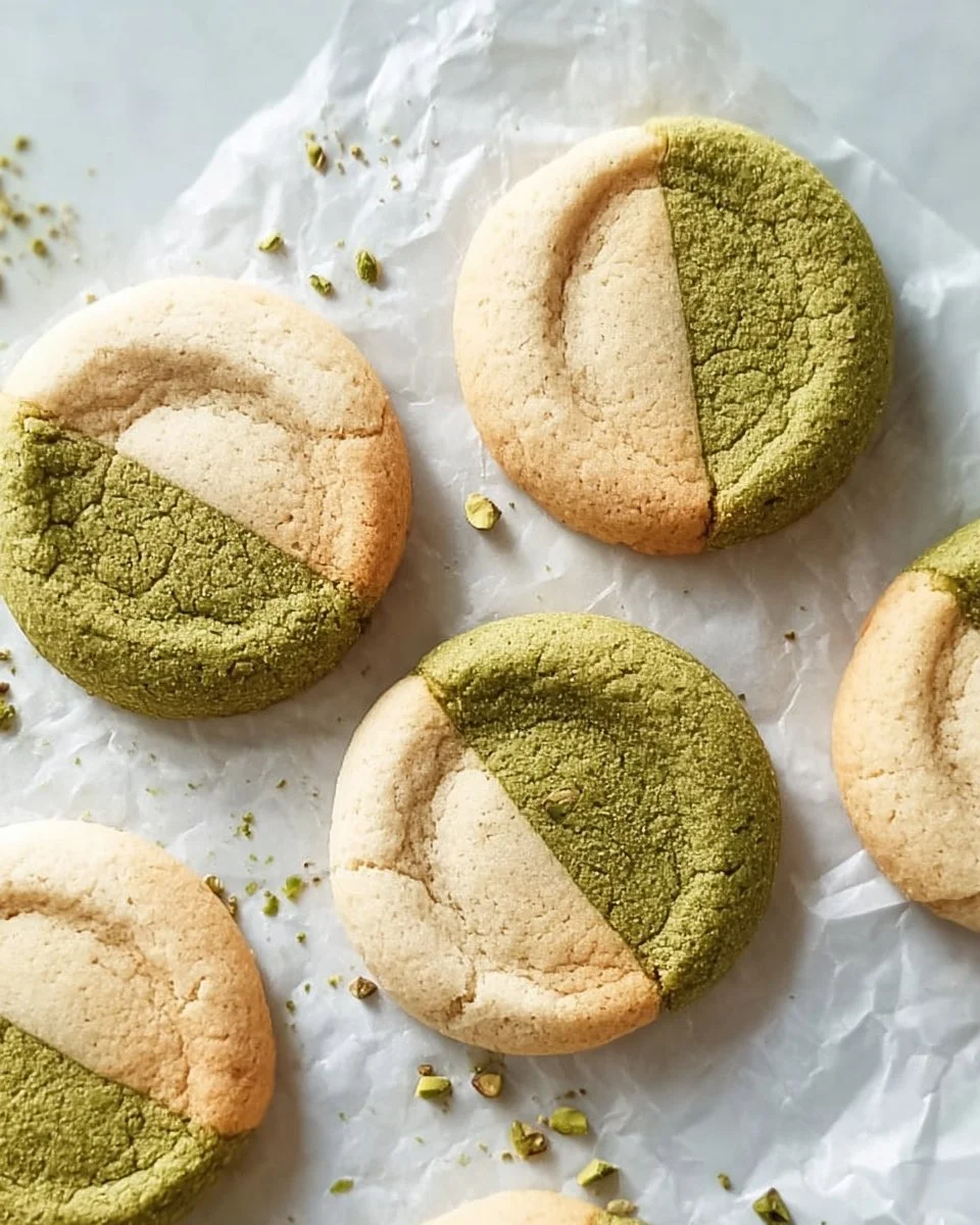 Delicious matcha latte cookies with a vibrant green color and inviting texture.