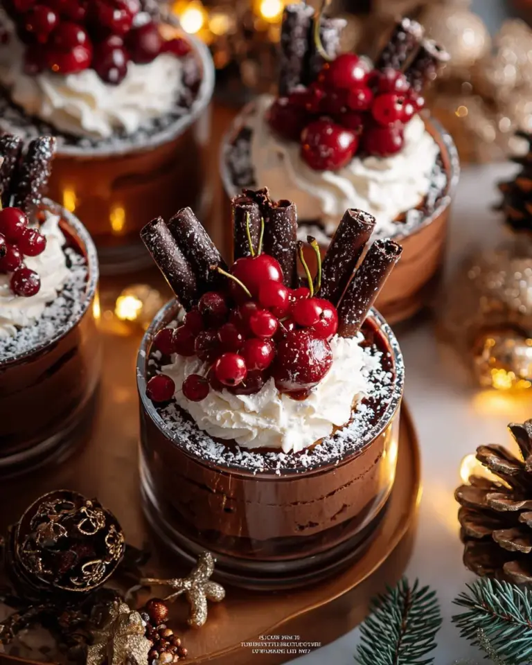 Mini Christmas trifles layered with festive ingredients for holiday desserts