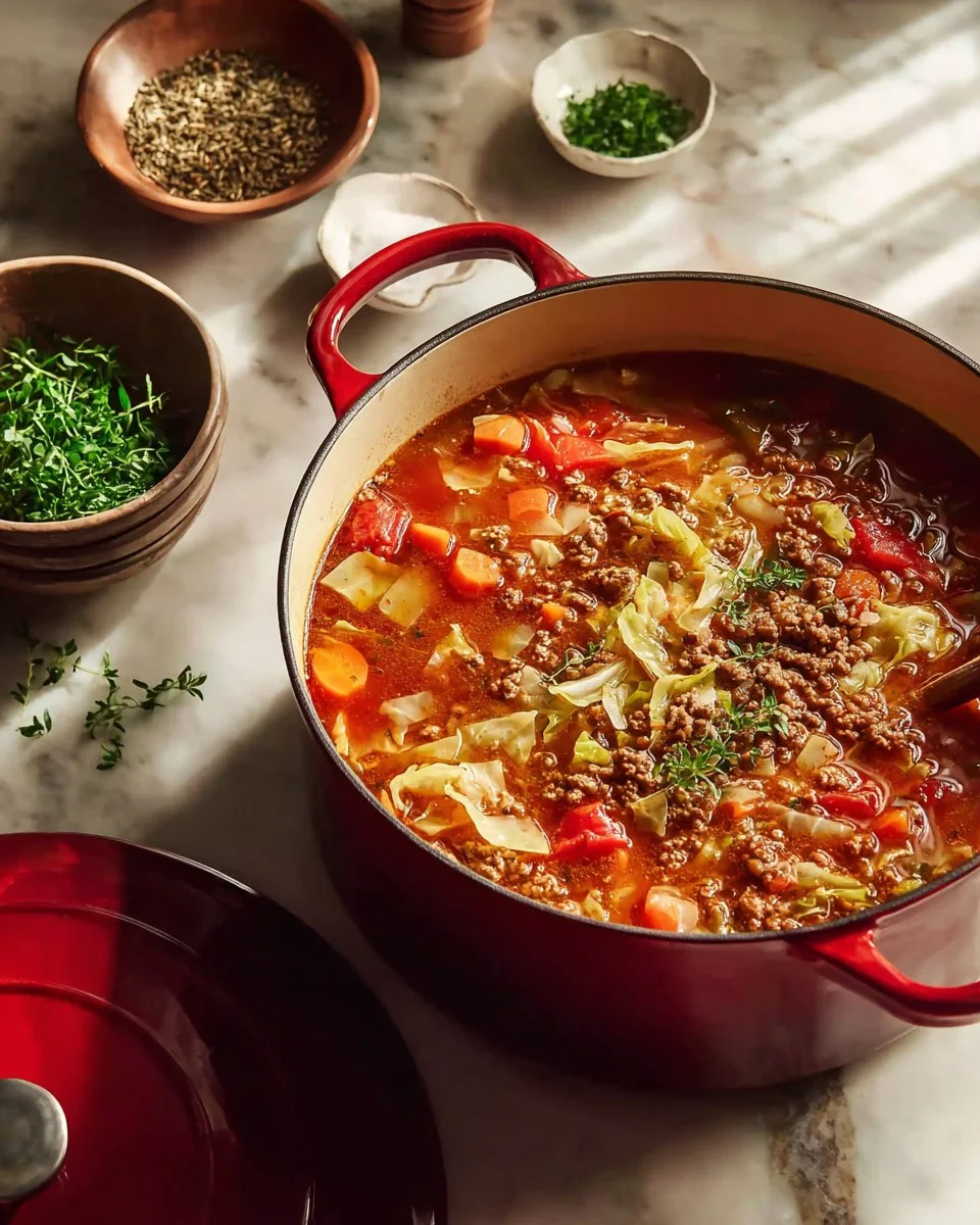 One-Pot Cabbage Roll Soup with Ground Turkey