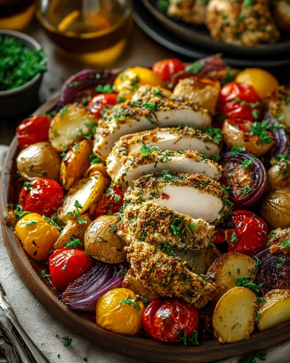 Parmesan Crusted Chicken Sheet Pan