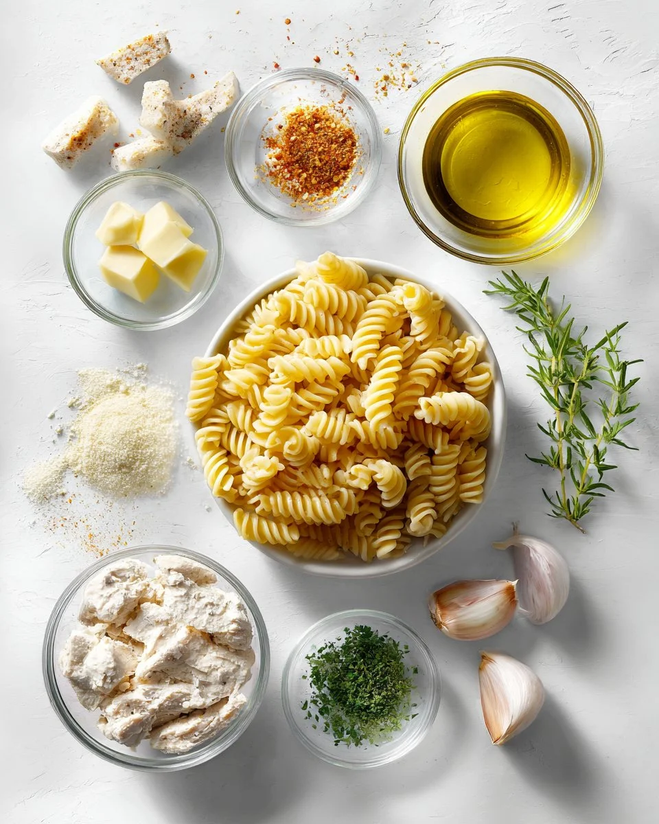 Parmesan Rotini with Cajun Garlic Butter Chicken