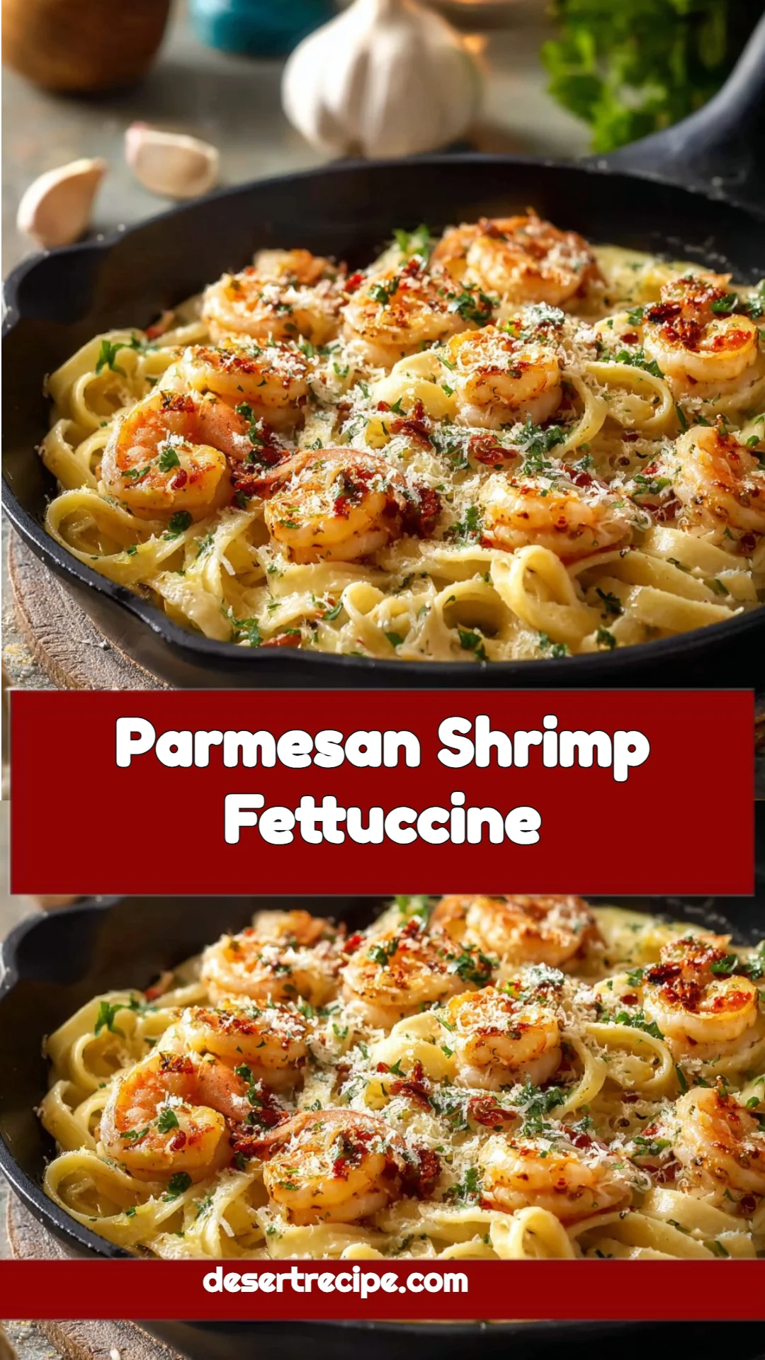 Parmesan Shrimp Fettuccine