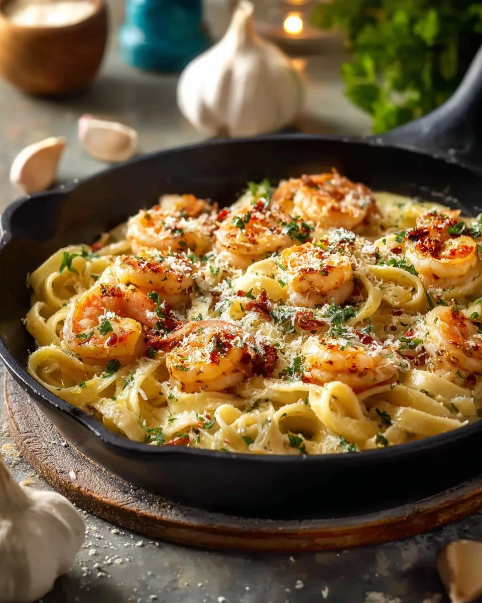 Parmesan Shrimp Fettuccine