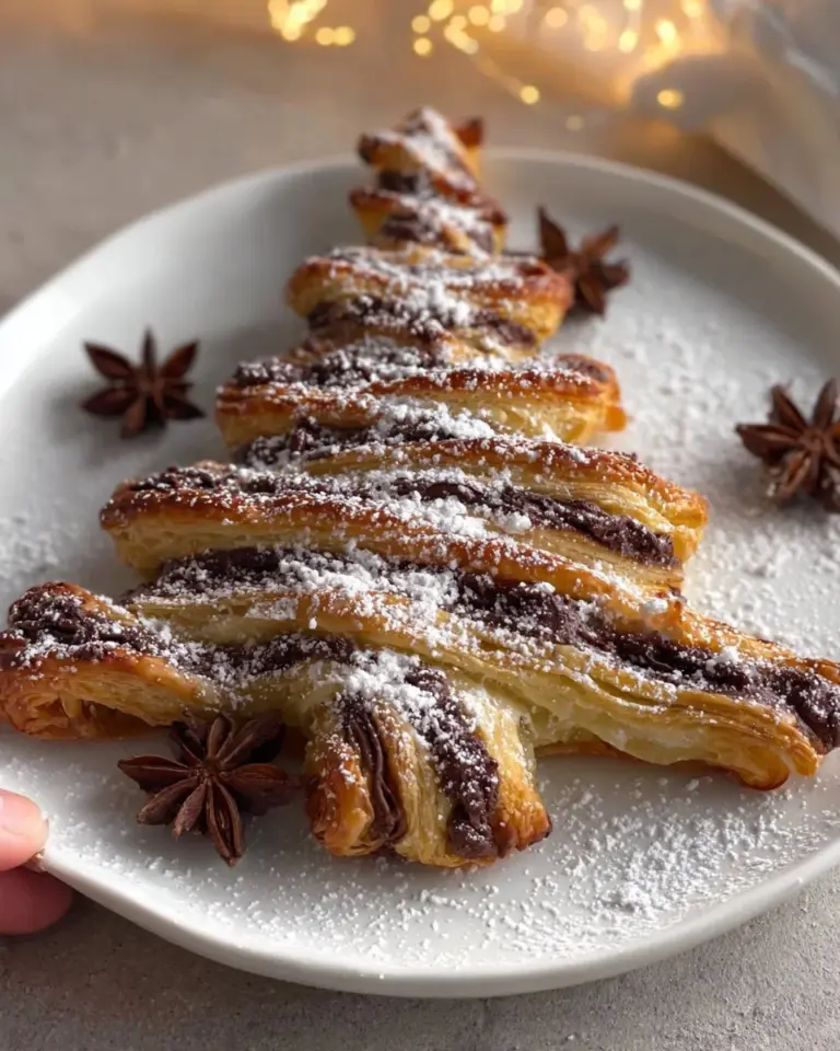 Puff Pastry Christmas Tree decoration with festive toppings