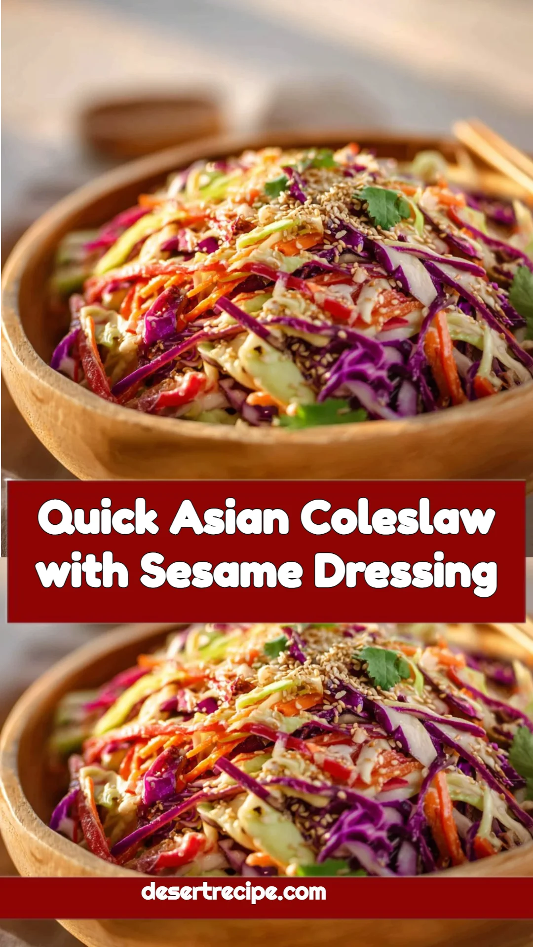 Quick Asian Coleslaw with Sesame Dressing