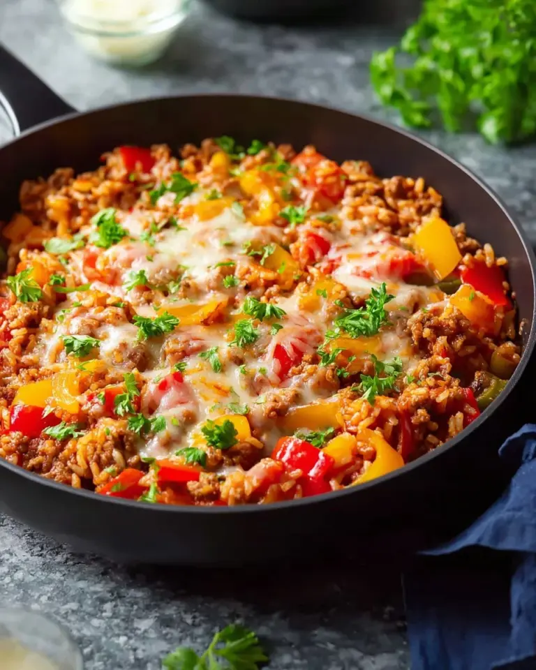 Delicious quick unstuffed bell peppers made with ground turkey